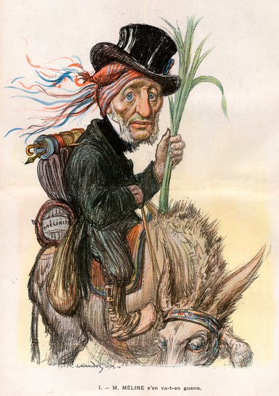 Jules Méline (1838-1925), französischer Politiker, Landwirtschaftsminister - Karikatur von Charles Léandre (1862-1934) in „Le Rire“ vom 12. April 1902 von Charles Leandre