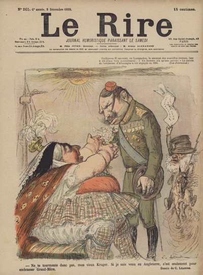 Kaiser Wilhelm II und Königin Victoria, Illustration für Le Rire von Charles Leandre