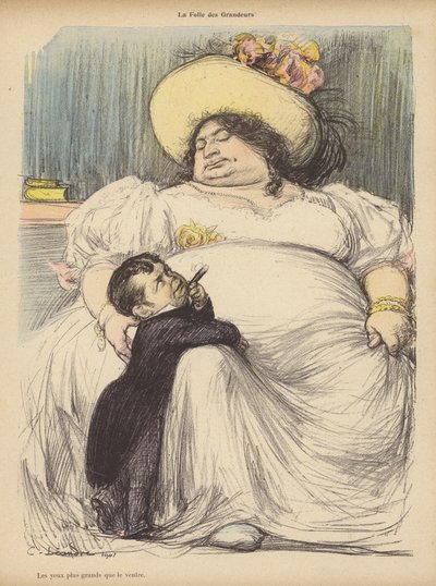Megalomanie, oder seine Augen waren größer als sein Bauch von Charles Leandre