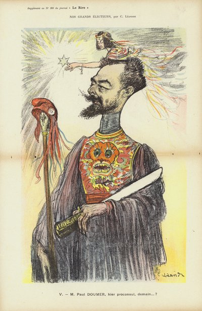 Paul Doumer, französischer Politiker, Illustration für Le Rire von Charles Leandre