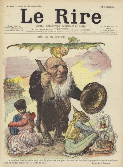 Paul Kruger, Illustration für Le Rire von Charles Leandre