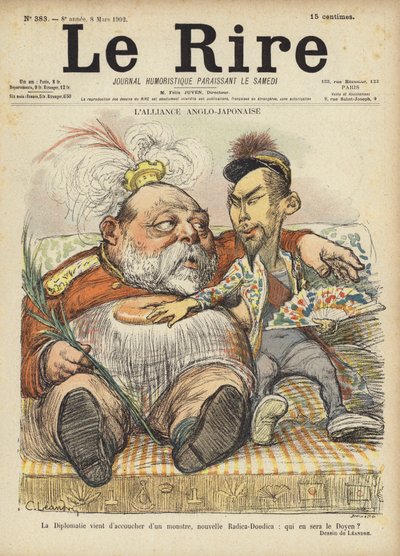 Die Anglo-Japanische Allianz, Illustration für Le Rire von Charles Leandre