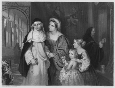 Der Besuch bei der Nonne, nach dem Bild in der Königlichen Sammlung (Gravur) von Charles Lock (after) Eastlake