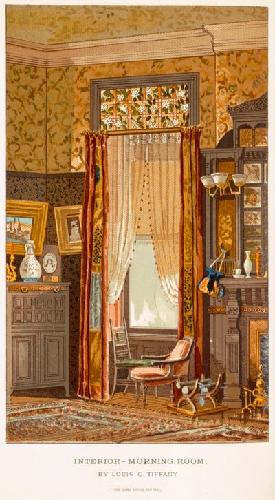 Morgenraum 1881, von Tiffany, Charles Louis aus C Harrisons Womans Handiwork in Modern Homes New York 1881 von Charles Louis Tiffany