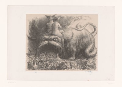 Monster, das Menschen verschlingt von Charles Lucien Leandre