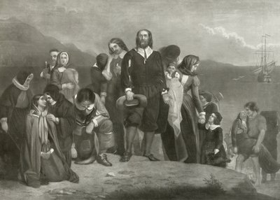 Die Landung der Pilgerväter in Amerika (1620) von Charles Lucy