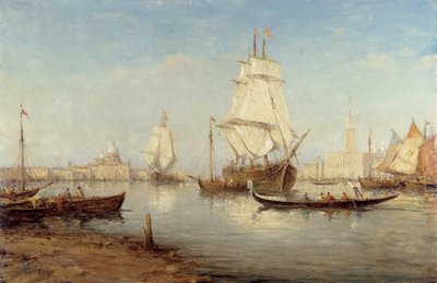 Galeonen und Gondeln im Becken von San Marco (Markusplatz in Venedig) von Charles Malfroy