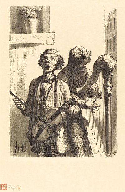 Die Straßensänger von Charles Maurand after Honoré Daumier