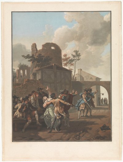 Vier Szenen aus dem Dorfleben von Charles Melchior Descourtis