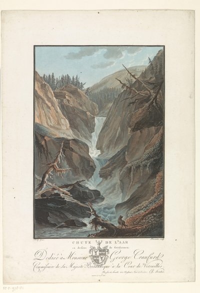 Wasserfall des Flusses Aare von Charles Melchior Descourtis