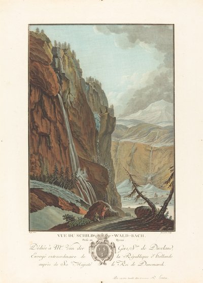 Ansicht des Schild-Wald-Bachs im Winter von Charles Melchior Descourtis after Caspar Wolf