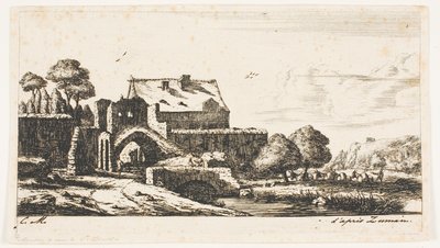 Eine Wassermühle in der Nähe von Saint-Denis von Charles Meryon