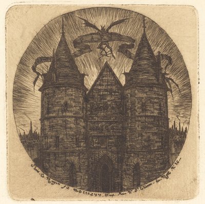 Altes Tor des Justizpalastes, Paris von Charles Meryon