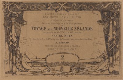 Cover für die Radierungen mit dem Titel „Eine Reise nach Neuseeland“ von Charles Meryon