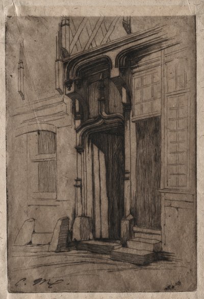 Tür eines alten Klosters in der Rue Mirabeau, Bourges von Charles Meryon