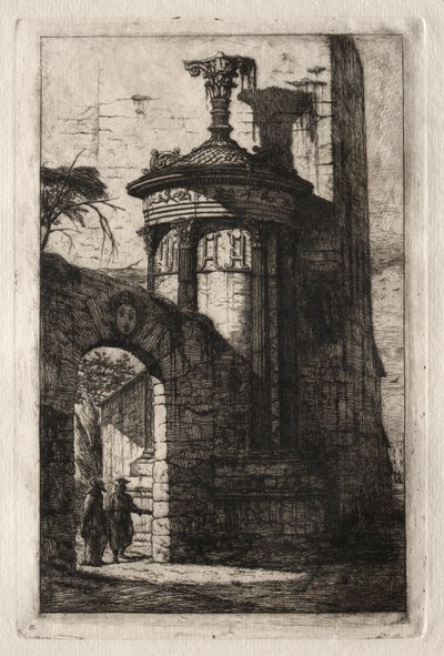 Eingang zum französischen Kapuzinerkloster in Athen von Charles Meryon
