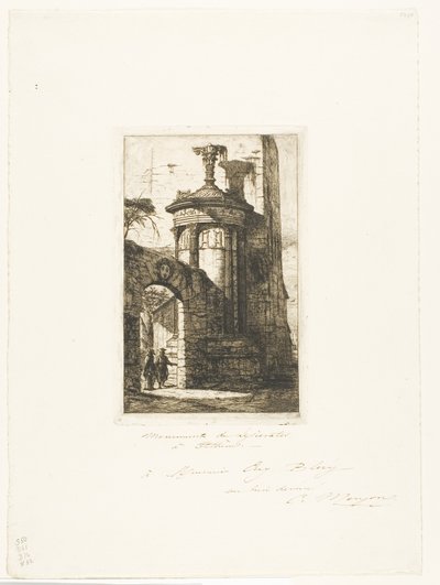 Eingang zum französischen Kapuzinerkloster in Athen von Charles Meryon