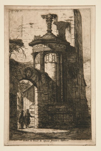 Eingang zum französischen Kapuzinerkloster in Athen von Charles Meryon