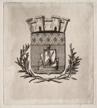 Radierungen von Paris: Die symbolischen Waffen der Stadt Paris, 1854 von Charles Meryon