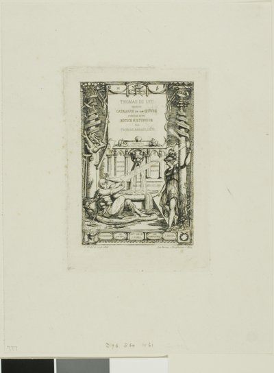 Frontispiz für den Katalog der Werke von Thomas De Leu von Charles Meryon