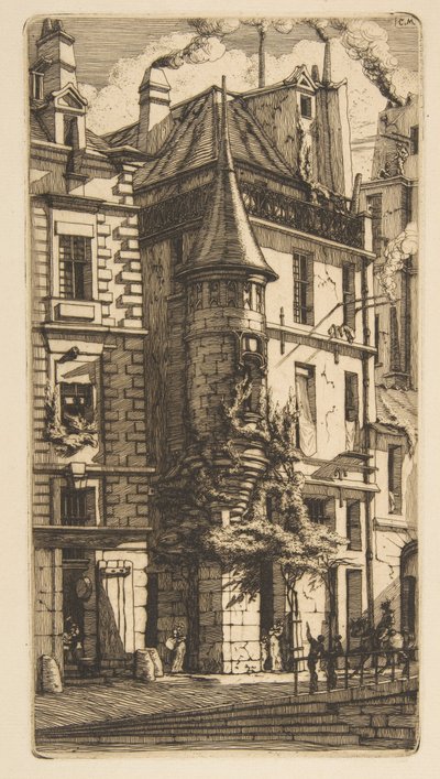 Haus mit einem Turm, rue de la Tixéranderie, Paris von Charles Meryon