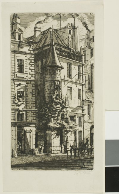 Haus mit einem Turm, rue de la Tixeranderie, Paris von Charles Meryon