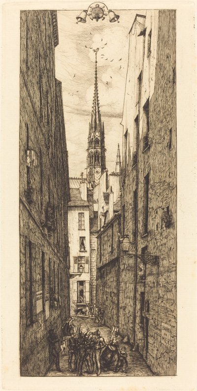 La Rue des Chantres, Paris von Charles Meryon