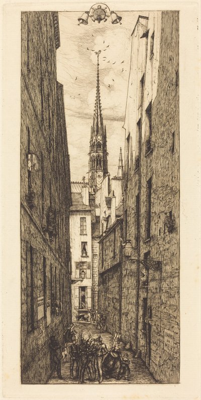 La Rue des Chantres, Paris von Charles Meryon
