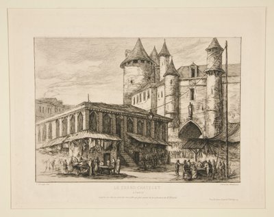 Le Grand Chatelet [vers 1780 nach einer früheren Zeichnung] von Charles Meryon