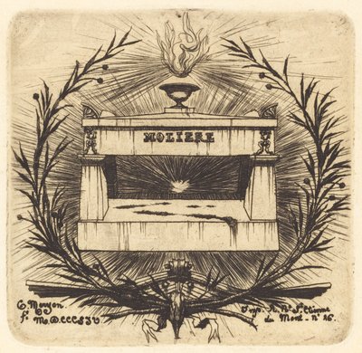 Das Grab von Molière, auf dem Père-Lachaise, Paris von Charles Meryon