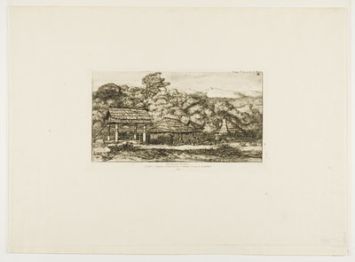 Einheimische Scheunen und Hütten in Akaroa, Banks
