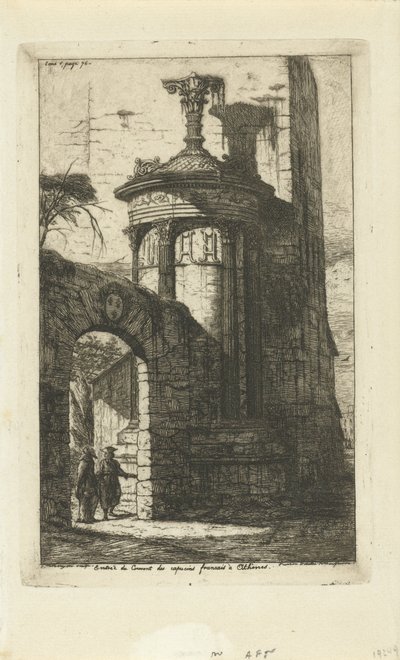 Tor am Eingang des Klosters der französischen Kapuziner in Athen von Charles Meryon