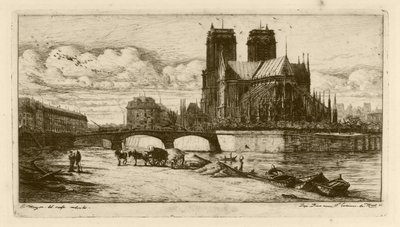 Die Apsis von Notre Dame, Paris von Charles Meryon