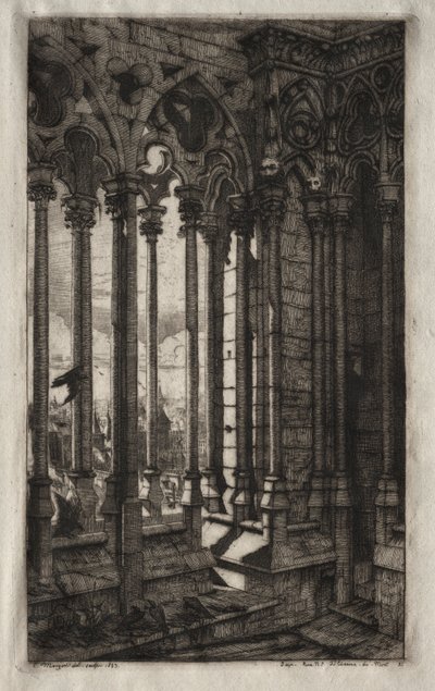 Die Radierungen von Paris: Die Galerie von Notre Dame, 1853 von Charles Meryon