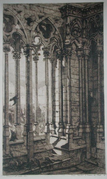 Die Galerie von Notre-Dame, Paris von Charles Meryon