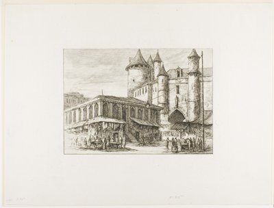 Das Grand Châtelet, Paris, ca. 1780, nach einer früheren Zeichnung von Charles Meryon