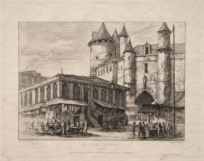 Das Grand Châtelet, Paris, um 1780 von Charles Meryon