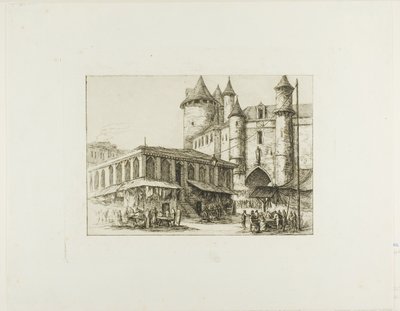 Das Grand Châtelet, Paris, ca. 1780, nach einer früheren Zeichnung von Charles Meryon
