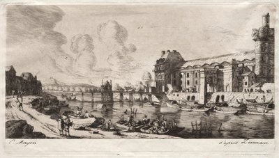 Der Pavillon von Mademoiselle und ein Teil des Louvre von Charles Meryon