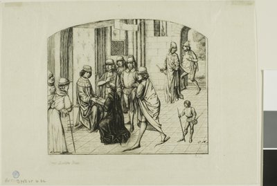 Der Drucker Valère Maxime wird König Ludwig XI. vorgestellt von Charles Meryon