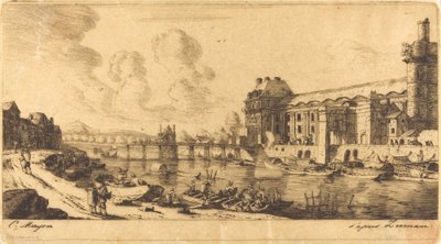 Der Pavillon von Mlle. und ein Teil des Louvre von Charles Meryon after Reinier Nooms, called Zeeman