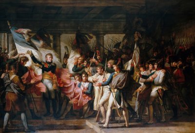 Marschall Ney und die Soldaten des 76. Linienregiments holen ihre Farben aus dem Arsenal zurück von Charles Meynier