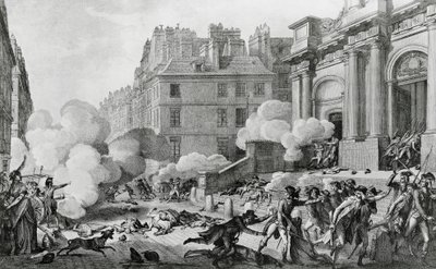 Napoleon Bonaparte (1769-1821) unterdrückt den royalistischen Aufstand vor der Kirche Saint-Roch in Paris von Charles Monnet