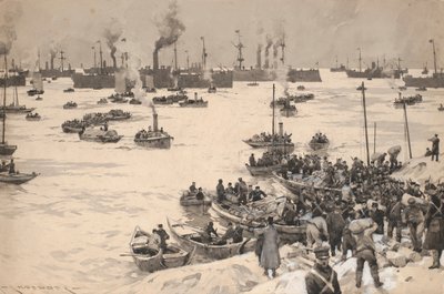 Japanische Truppen landen 1905 in Korea von Charles Murray Padday