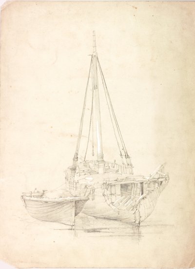 Altes Fischerboot und Dinghy von Charles Napier Hemy