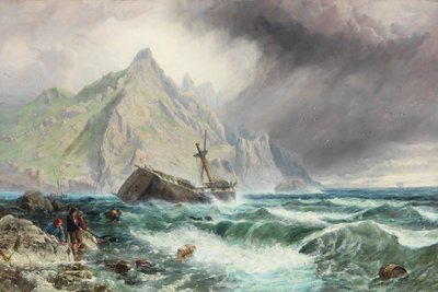 Wrack einer Fregatte an der Südküste Spaniens, 1863 von Charles Napier Hemy