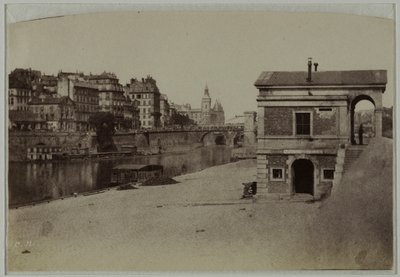 Zollpavillon, Hafen des Hôtel-de-Ville und Île de la Cité mit der Conciergerie, 4. Arrondissement, Paris. von Charles Nègre