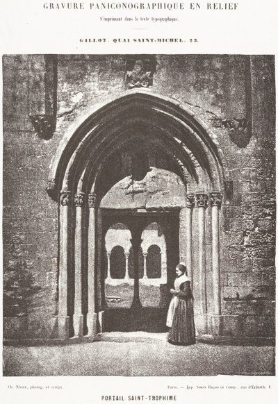 Portail Saint-Trophime; Eingang des Kreuzgangs, Arles, Metropolitankirche Saint-Trophime von Charles Nègre