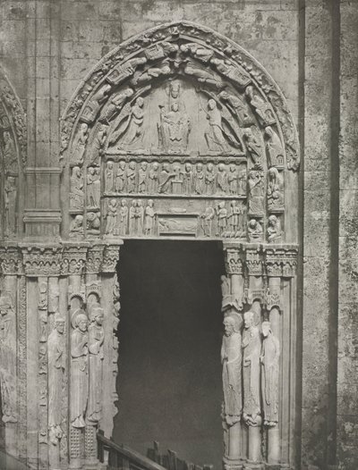 Kathedrale von Chartres: Rechte Tür des Königlichen Portals mit Unserer Lieben Frau von Chartres, 1857 von Charles Nègre