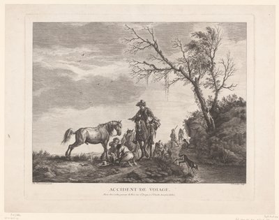 Reisende während eines Aufenthalts von Charles Nicolas Cochin (II)